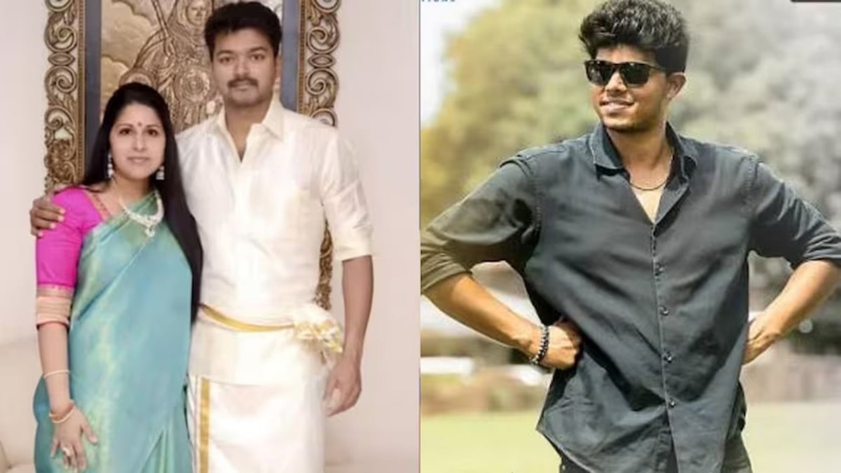 ಮಗ ಜೇಸನ್ ಸಂಜಯ್ ನಿರ್ದೇಶನದ 'ಸಿಗ್ಮಾ' ಚಿತ್ರ ವೀಕ್ಷಿಸಲು ಚೆನ್ನೈಗೆ ಬಂದ ತಮಿಳುನಾಡು ಸಿಎಂ ವಿಜಯ್ ಪತ್ನಿ ಸಂಗೀತಾ, ಪುತ್ರಿ!