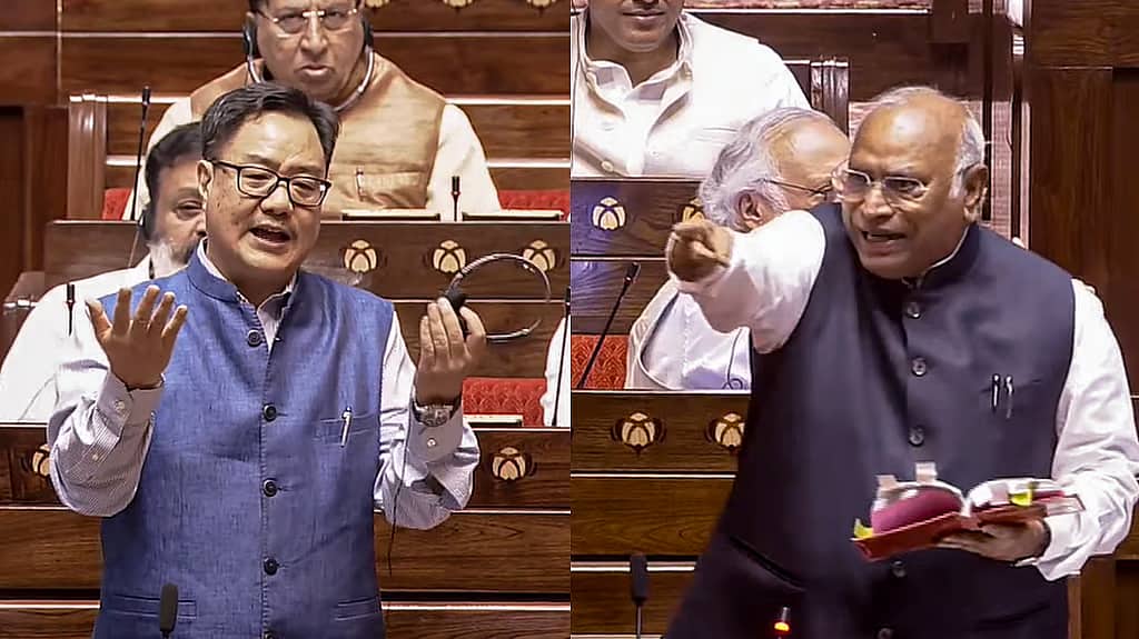 ರಾಜ್ಯಸಭೆಯಲ್ಲಿ ಖರ್ಗೆ ರಣಕಹಳೆ: ಪ್ರತಿಪಕ್ಷಗಳ ಭಾವನೆಗಳನ್ನು ಅಮಿತ್ ಶಾಗೆ ತಿಳಿಸಿ – ರಿಜಿಜುಗೆ ಸಭಾಪತಿ ರಾಧಾಕೃಷ್ಣನ್ ಸೂಚನೆ; Video