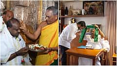 ಬಿಡದಿ ಟೌನ್‌ಶಿಪ್​ ವಿರೋಧಿಸಿ JDS-BJP ಪಾದಯಾತ್ರೆ ಆರಂಭ; ಚಾಮುಂಡಿ ದರ್ಶನ ಪಡೆದ ಸೋದರರು, ದೇವೇಗೌಡರ ಆಶೀರ್ವಾದ ಪಡೆದ ನಿಖಿಲ್; Video