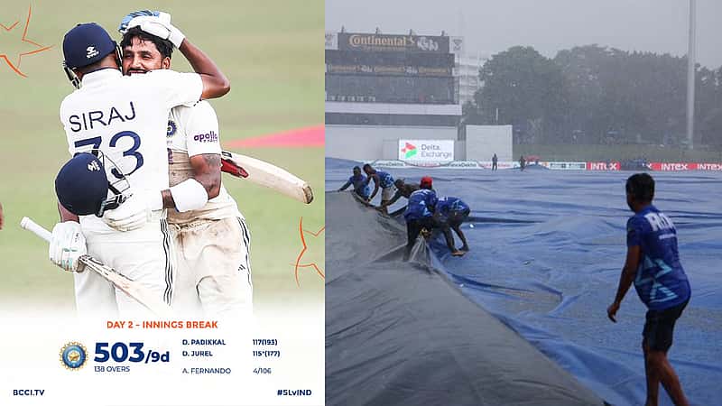 ಕೊಲಂಬೊ ಟೆಸ್ಟ್‌ನಲ್ಲಿ ಭಾರತದ ಅಬ್ಬರ: 503/9ಕ್ಕೆ ಇನ್ನಿಂಗ್ಸ್ ಡಿಕ್ಲೇರ್; ಲಂಕಾ ಇನ್ನಿಂಗ್ಸ್ ಗೆ ಮಳೆ ಅಡ್ಡಿ
