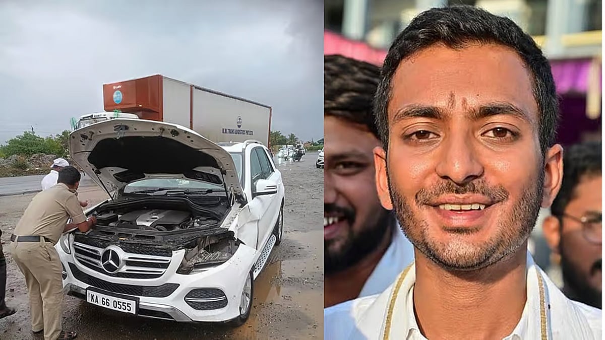 ಹಿರಿಯೂರು ಬಳಿ ಸಮರ್ಥ್ ಶಾಮನೂರು ಕಾರು ಅಪಘಾತ: ಕಾಂಗ್ರೆಸ್ ಶಾಸಕ ಅಪಾಯದಿಂದ ಪಾರು!