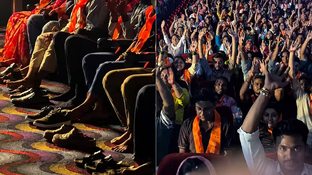 Hanuman Ansh: ಥಿಯೇಟರ್ ಗಳಲ್ಲಿ ಭಕ್ತಿಯ ಅಲೆ; ಚಪ್ಪಲ್ಲಿ ಬಿಚ್ಚಿಟ್ಟು, ಹನುಮಾನ್ ಚಾಲೀಸಾ ಪಠಿಸಿದ ಪ್ರೇಕ್ಷಕರು! Video ವೈರಲ್