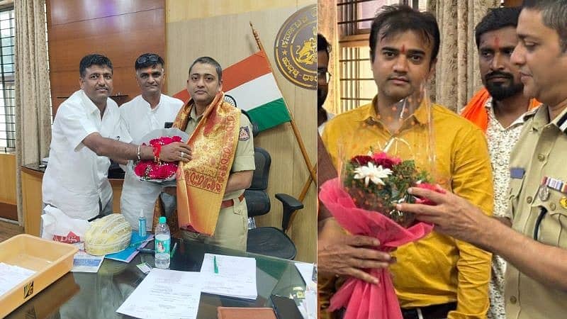 ಹುಬ್ಬಳ್ಳಿ: 'ಗೌರಿ ಲಂಕೇಶ್' ಕೊಲೆ ಕೇಸ್ ಹಾಗೂ ಗಾಂಜಾ ಕೇಸ್ ಆರೋಪಿಯಿಂದ ನೂತನ ಪೊಲೀಸ್ ಆಯುಕ್ತರಿಗೆ ಸನ್ಮಾನ!