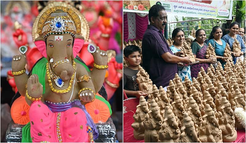 ಗಣೇಶ ಚತುರ್ಥಿಗೆ ಮಾರುಕಟ್ಟೆಯಲ್ಲಿ ಕಂಡ ಕಲರ್‌ಫುಲ್ ಗಣಪತಿ ಮೂರ್ತಿಗಳು