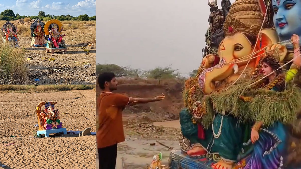 ರಾಯಲಸೀಮೆ ವಿಸ್ಮಯ: ನೀರಿಲ್ಲದೇ ಗಣಪನ ವಿಸರ್ಜನೆ, ನದಿ ತಟದಲ್ಲಿ ಮೂರ್ತಿಗಳು ಅನಾಥ; ಕೊನೆಗೂ ಸುರಿದ ಮಳೆರಾಯ, Video