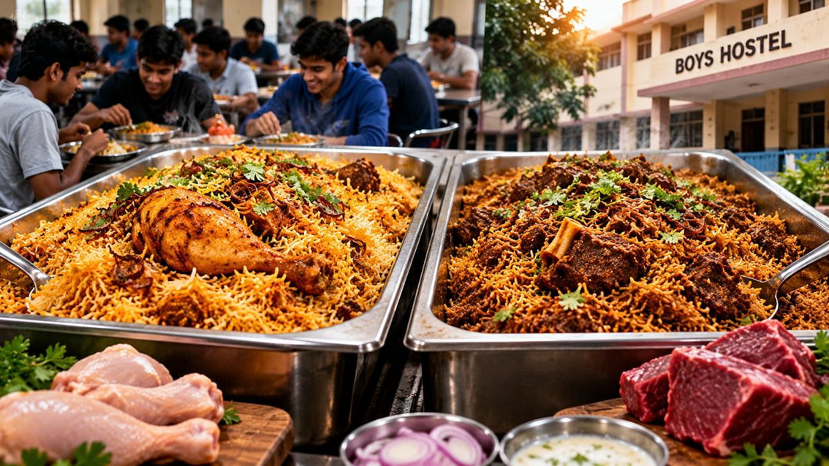 ಸರ್ಕಾರಿ ಹಾಸ್ಟೆಲ್ಗಳಲ್ಲಿ ಚಿಕನ್ ಬಿರಿಯಾನಿ ಜೊತೆ ಗೋಮಾಂಸ? ಸರ್ಕಾರದ ಮುಂದೆ ಆಹಾರದ ಮೆನು ಬದಲಾವಣೆಗೆ ವಿದ್ಯಾರ್ಥಿಗಳ ಬೇಡಿಕೆ!