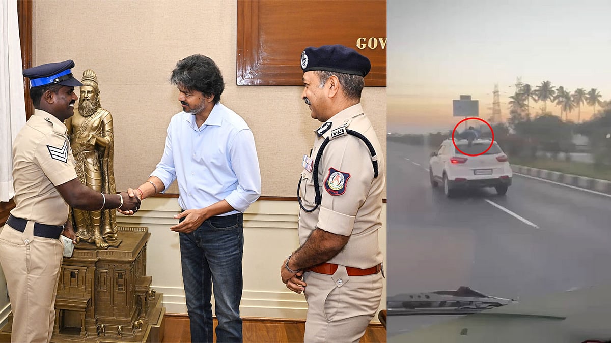 ಜೀವದ ಹಂಗು ತೊರೆದು, ಕಾರಿನ ಮೇಲೆ ಹತ್ತಿ ಗುಟ್ಕಾ ಸ್ಮಗ್ಲಿಂಗ್ ತಡೆದ ಪೊಲೀಸ್ ಪೇದೆ ಸನ್ಮಾನಿಸಿದ ಸಿಎಂ ವಿಜಯ್! Video