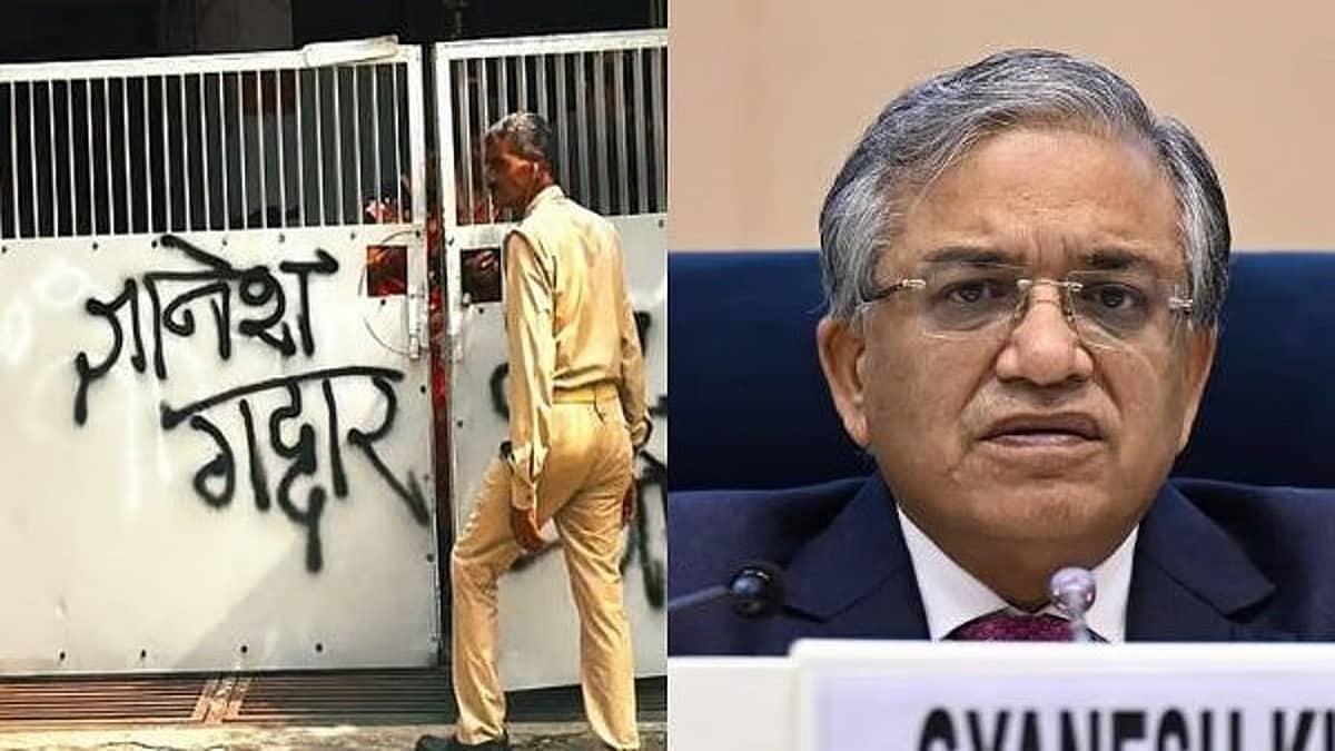 CEC ಮನೆ ಗೇಟ್ ಮೇಲೆ 'ಗದ್ದರ್ ಜ್ಞಾನೇಶ್' ಬರಹ: 20 ಕಾಂಗ್ರೆಸ್ ಕಾರ್ಯಕರ್ತರ ವಿರುದ್ಧ ಕೊಲೆ ಯತ್ನ ಕೇಸ್; 6 ಮಂದಿ ಬಂಧನ!