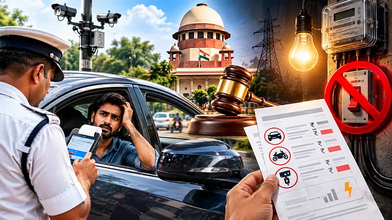 ವಾಹನ ಸವಾರರಿಗೆ ಸುಪ್ರೀಂ ಕೋರ್ಟ್ ಶಾಕ್; ಕರೆಂಟ್ ಬಿಲ್ ಜೊತೆ ಬರುತ್ತೆ ಟ್ರಾಫಿಕ್ ಚಲನ್!