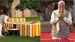 ಗಾಂಧಿ ಜಯಂತಿ: ರಾಜಘಾಟ್‌ನಲ್ಲಿ ಮಹಾತ್ಮ ಗಾಂಧಿಗೆ, ವಿಜಯ್ ಘಾಟ್‌ನಲ್ಲಿ ಲಾಲ್ ಬಹದ್ದೂರ್ ಶಾಸ್ತ್ರಿಗೆ ಪ್ರಧಾನಿ ಮೋದಿ ನಮನ..!