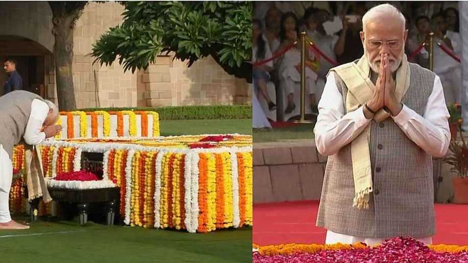 ಗಾಂಧಿ ಜಯಂತಿ: ರಾಜಘಾಟ್ನಲ್ಲಿ ಮಹಾತ್ಮ ಗಾಂಧಿಗೆ, ವಿಜಯ್ ಘಾಟ್ನಲ್ಲಿ ಲಾಲ್ ಬಹದ್ದೂರ್ ಶಾಸ್ತ್ರಿಗೆ ಪ್ರಧಾನಿ ಮೋದಿ ನಮನ..!