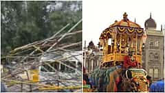 ಮೈಸೂರು: ಕುಸಿದು ಬಿದ್ದ ದೀಪಾಲಂಕಾರದ ಬೃಹತ್ ಕಟೌಟ್; ವಿದ್ಯಾರ್ಥಿಗಳು ಪಾರು; ದಸರಾ ಆರಂಭದಲ್ಲೇ ತಪ್ಪಿದ ದೊಡ್ಡ ದುರಂತ!