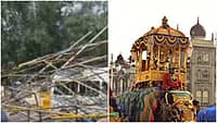 ಮೈಸೂರು: ಕುಸಿದು ಬಿದ್ದ ದೀಪಾಲಂಕಾರದ ಬೃಹತ್ ಕಟೌಟ್; ವಿದ್ಯಾರ್ಥಿಗಳು ಪಾರು; ದಸರಾ ಆರಂಭದಲ್ಲೇ ತಪ್ಪಿದ ದೊಡ್ಡ ದುರಂತ!