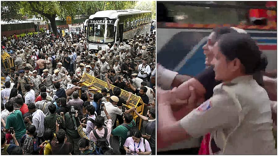 ದೆಹಲಿ ಪೊಲೀಸರ ವಿರುದ್ಧ ಲೈಂಗಿಕ ಕಿರುಕುಳ ಆರೋಪ: ಪ್ರತಿಭಟನೆ ಮುಂದುವರಿಕೆ, ಹಲವರು ವಶಕ್ಕೆ!