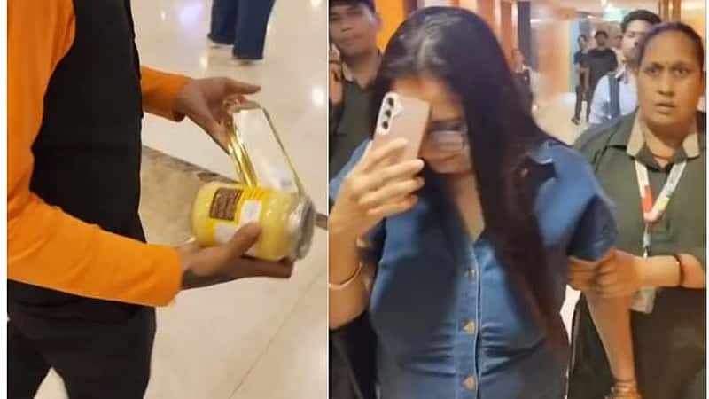 ಐಷಾರಾಮಿ ಮಾಲ್‌ನಲ್ಲಿ ದಿನಸಿ ಕಳ್ಳತನ: ತುಪ್ಪ, ಎಣ್ಣೆ ಎಗರಿಸಲು ಹೋಗಿ ಮಹಿಳೆ ರೆಡ್‌ಹ್ಯಾಂಡ್ ಆಗಿ ಸಿಕ್ಕಿಬಿದ್ದ ಮಹಿಳೆ; Video ವೈರಲ್..!