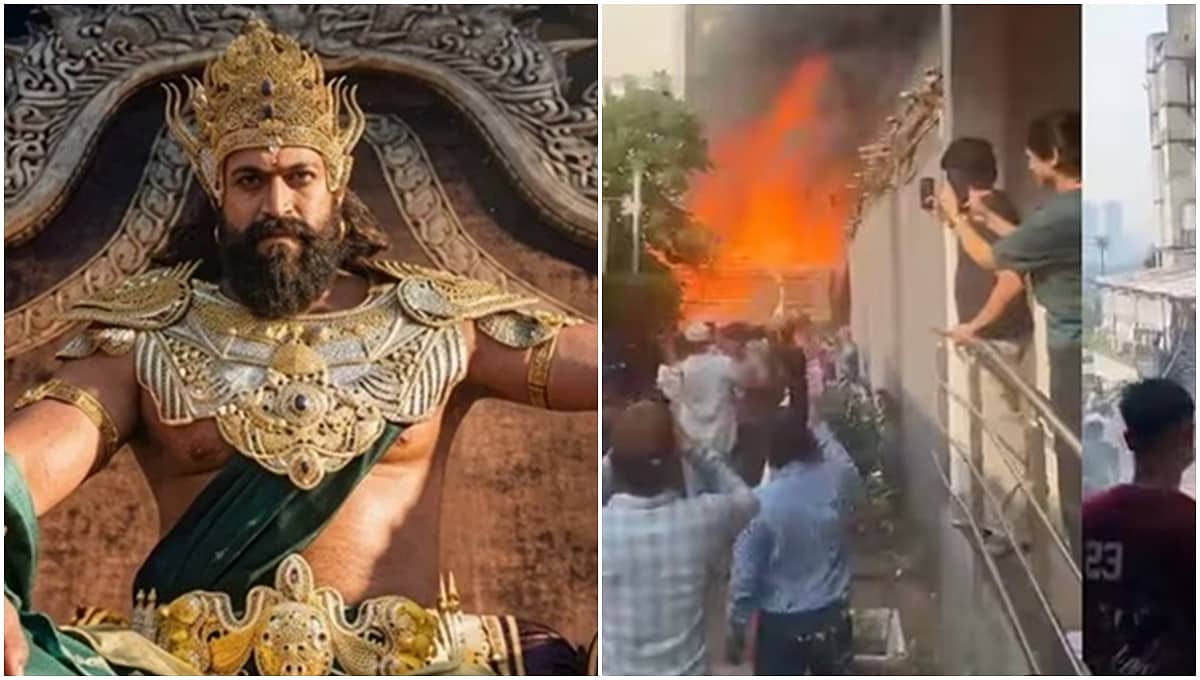 ಯಶ್ ರಾವಣನಾಗಿ ನಟಿಸುತ್ತಿರುವ 'ರಾಮಾಯಣ' ಚಿತ್ರದ ಸೆಟ್ನಲ್ಲಿ ಭಾರಿ ಅಗ್ನಿ ಅವಘಡ! Video