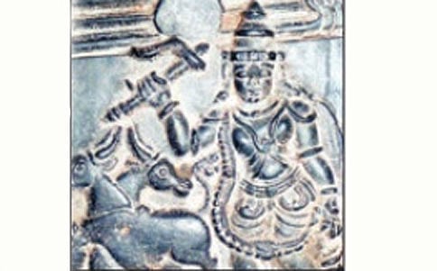 ನಾಲ್ಕು ಮುಖದ ನಂದಿ ಶಿಲ್ಪ ಪತ್ತೆ