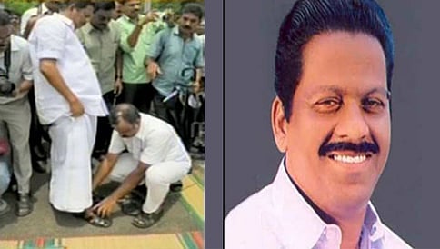 ತನ್ನ ಕಾಲಿನ ಚಪ್ಪಲಿ ಕಳಚಲು ಡ್ರೈವರ್ ಸಹಾಯ ಬೇಡಿದ ಕೇರಳ ಸ್ಪೀಕರ್!