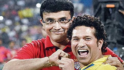 ಆಲ್ ಸ್ಟಾರ್ಸ್ ಲೀಗ್ ನಲ್ಲಿ ಪರಸ್ಪರ ಕಿಚಾಯಿಸಿದ  ಸಚಿನ್, ದಾದಾ