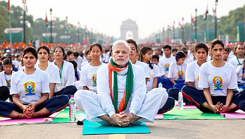 ಯೋಗ ಮಾಡಿದ ಪ್ರಧಾನಿ ನರೇಂದ್ರ ಮೋದಿ