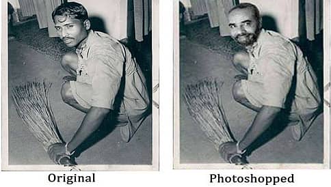 ನೆಲ ಗುಡಿಸುತ್ತಿರುವ ಮೋದಿಯವರ ಹಳೇ ಫೋಟೋ 'ನಕಲಿ'