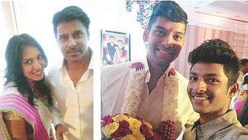 ಕರುಣಾನಿಧಿ ಮೊಮ್ಮಗನೊಂದಿಗೆ ವಿಕ್ರಮ್ ಪುತ್ರಿಯ ನಿಶ್ಚಿತಾರ್ಥ
