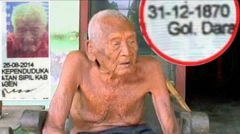 ವಿಶ್ವಕ್ಕೇ ಹಿರಿಯಜ್ಜ ಇಂಡೋನೇಶಿಯಾದ ವ್ಯಕ್ತಿಗೆ ಈಗ 145 ವರ್ಷ!