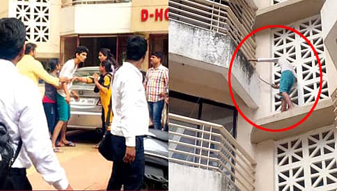 ತಾಯಿಗೆ ಅಪಮಾನ; ಕತ್ತಿ ಹಿಡಿದು ಹಲ್ಲೆ ಮಾಡಲು ಕಟ್ಟಡ ಹತ್ತಿದ ಯುವಕ!