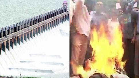 ತಮಿಳುನಾಡಿಗೆ ನೀರು: ಮಂಡ್ಯದಲ್ಲಿ 'ಕಾವೇರಿ'ದ ಪ್ರತಿಭಟನೆ