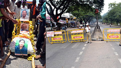 3ನೇ ದಿನಕ್ಕೆ ಕಾಲಿಟ್ಟ ಕಾವೇರಿ ಪ್ರತಿಭಟನೆ; ಜಯಲಲಿತಾ ವಿರುದ್ಧ ರೈತರ ಆಕ್ರೋಶ