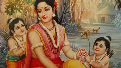 ಮುರಿದ ದರ್ಭೆಯ ಮೇಲ್ಭಾಗದಿಂದ ದೃಷ್ಟಿ ತೆಗೆದವನಿಗೆ 'ಕುಶ', ಕೆಳಭಾಗದಿಂದ ದೃಷ್ಟಿ ತೆಗೆದವನಿಗೆ 'ಲವ' ಎಂದು ನಾಮಕರಣ