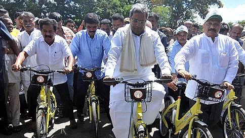 ಮೈಸೂರು: ಸಾರ್ವಜನಿಕ ಸೈಕಲ್ ಬಳಕೆ ಯೋಜನೆ ಟ್ರಿಣ್ ಟ್ರಿಣ್ ಗೆ ಸಿಎಂ ಚಾಲನೆ
