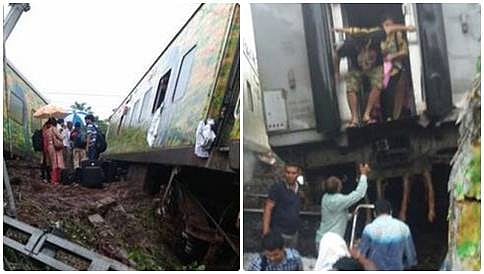ಮಹಾರಾಷ್ಟ್ರ: ಹಳಿ ತಪ್ಪಿದ ನಾಗ್ಪುರ-ಮುಂಬೈ ಡುರೊಂಟೊ ಎಕ್ಸ್ ಪ್ರೆಸ್ ರೈಲಿನ 5 ಬೋಗಿಗಳು, ಎಂಜಿನ್