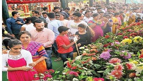 ಲಾಲ್ ಬಾಗ್ ಫಲಪುಷ್ಪ ಪ್ರದರ್ಶನಕ್ಕೆ ಒಂದೇ ದಿನ 50 ಸಾವಿರ ಮಂದಿ ಭೇಟಿ