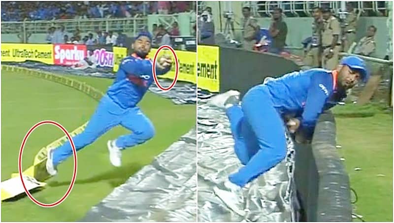 ಬೌಂಡರಿ ಹೊರಗೆ ಅದ್ಭುತ ಕ್ಯಾಚ್, ರಿಷಭ್ ಪಂತ್ಗೆ ಗಂಭೀರ ಗಾಯ, ರೋಚಕ ವಿಡಿಯೋ!