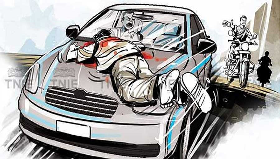ಚೆನ್ನೈ: ಕಾರಿನಡಿ ಸಿಕ್ಕು ತಾನು ಸಾಯುವುದಕ್ಕೆ ಮುನ್ನ ಪತ್ನಿ, ಮಗಳ ಜೀವ ರಕ್ಷಿಸಿದ!