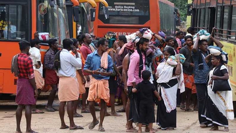 ಶಬರಿಮಲೆ: ಪ್ರಯಾಣ ನಿರ್ಬಂಧ ಸಡಿಲಗೊಳಿಸಿದ ಸರ್ಕಾರ, ಪಂಪಾದಲ್ಲಿ ಹೆಚ್ಚಿದ ಭಕ್ತರ ಸಂಖ್ಯೆ