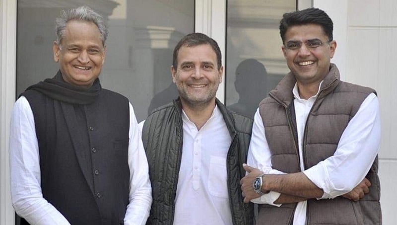 ರಾಜಸ್ಥಾನ ಸಿಎಂ ಗೆಹ್ಲೋಟ್, ಡೆಪ್ಯುಟಿ ಸಿಎಂ ಸಚಿನ್ ಪೈಲಟ್ ಪ್ರಮಾಣ ವಚನ ಸ್ವೀಕಾರ