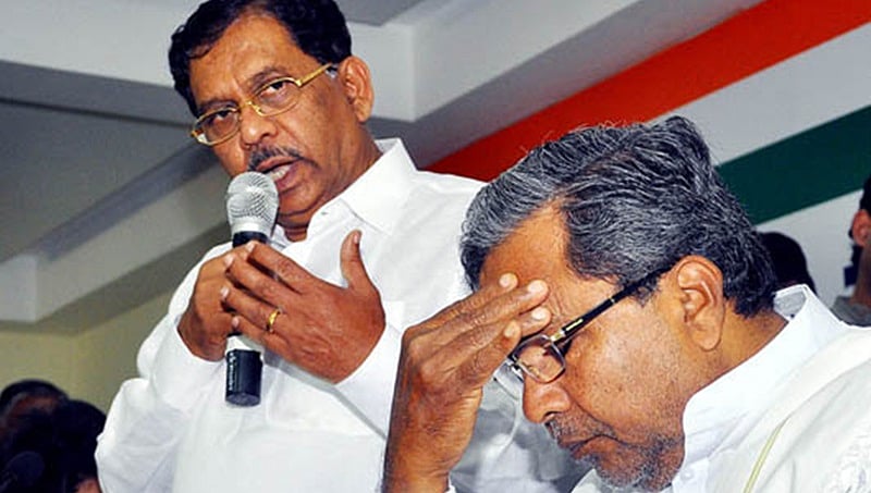 ಕಗ್ಗಂಟಾಗಿ ಪರಿಣಮಿಸಿದ ಖಾತೆ ಹಂಚಿಕೆ: ಸಿದ್ದು-ಪರಂ ನಡುವೆ ಹಗ್ಗಜಗ್ಗಾಟ