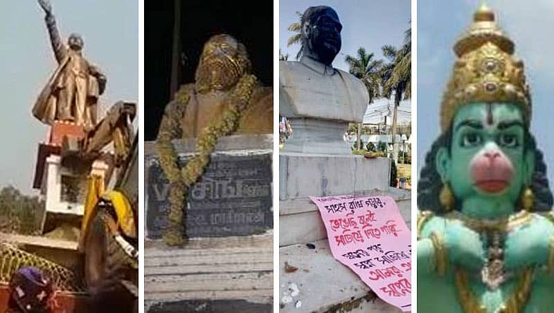 ಲೆನಿನ್, ಪೆರಿಯಾರ್, ಗಾಂಧಿ, ಅಂಬೇಡ್ಕರ್ ಬಳಿಕ ಹನುಮಂತನ ವಿಗ್ರಹದ ಮೇಲೂ ದಾಳಿ!