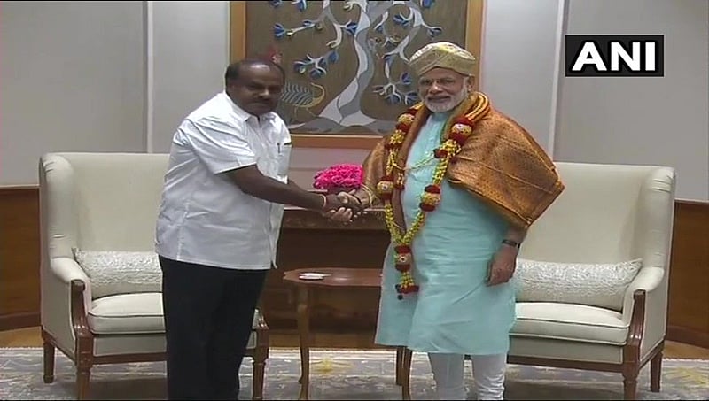 ದೆಹಲಿಯಲ್ಲಿ ಪ್ರಧಾನಿ ಮೋದಿ-ಎಚ್ಡಿಕೆ ಭೇಟಿ, ಮಹದಾಯಿ ಸೇರಿ ಅನೇಕ ವಿಚಾರ ಚರ್ಚೆ