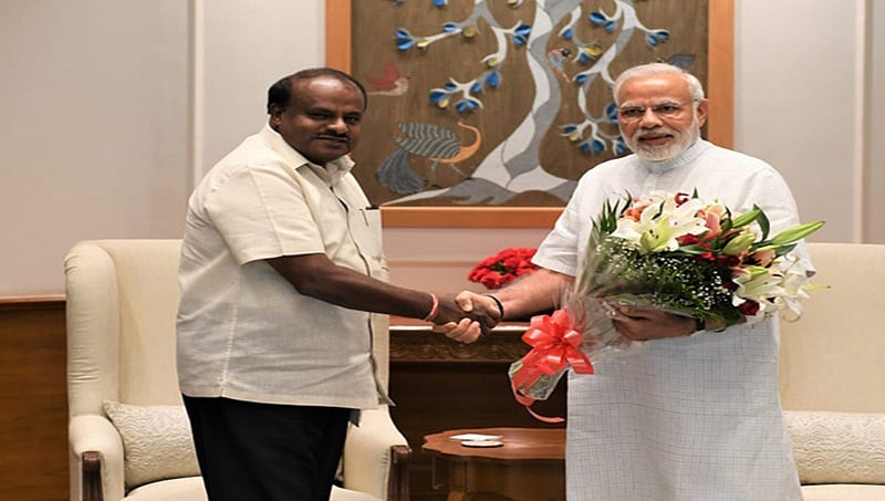 ಮುಖ್ಯಮಂತ್ರಿ ಕುಮಾರಸ್ವಾಮಿ-ಮೋದಿ ಭೇಟಿ, ಕಾವೇರಿ ನಿರ್ವಹಣ ಮಂಡಳಿ ಸೇರಿ ಹಲವು ವಿಚಾರ ಚರ್ಚೆ