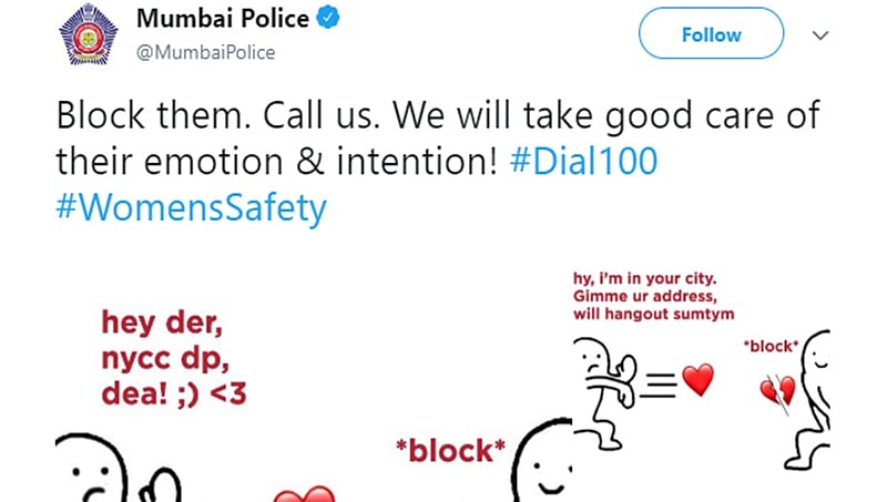 ಮಹಿಳೆಯರನ್ನು ಕಾಡುವ ಮೆಸೇಜಿಂಗ್ ಮಜ್ನುಗಳ ಬಗ್ಗೆ ಮುಂಬೈ ಪೊಲೀಸರ ಟ್ವೀಟ್ ವೈರಲ್