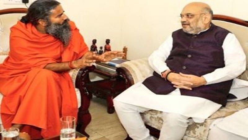 ಬಿಜೆಪಿ ಪ್ರಭಾವ ಹೆಚ್ಚಿಸುವ ನಿಟ್ಟಿನಲ್ಲಿ ಅಮಿತ್ ಶಾ, ರಾಮದೇವ್ ಭೇಟಿ