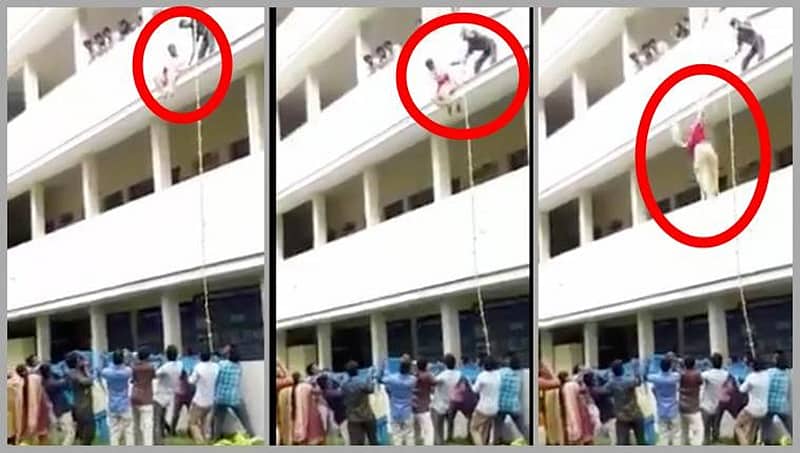 ಸುರಕ್ಷತಾ ಜಾಗೃತಿ: ಬಲವಂತವಾಗಿ ತಳ್ಳಿದಾಗ ಸಜ್ಜಕ್ಕೆ ತಲೆ ಬಡಿದು ವಿದ್ಯಾರ್ಥಿನಿ ಸಾವು, ವಿಡಿಯೋ!