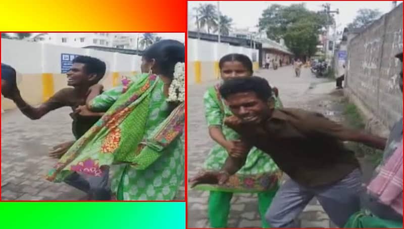 ಚಪಲಚನ್ನಿಗರಾಯ ಗಂಡನಿಗೆ ನಡು ರಸ್ತೆಯಲ್ಲೇ ಹಿಗ್ಗಾಮುಗ್ಗ ಥಳಿಸಿದ ನವವಿವಾಹಿತೆ!
