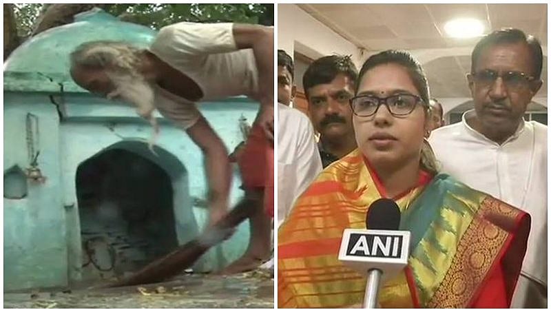 ಬಿಜೆಪಿ ಶಾಸಕಿ ಪ್ರವೇಶಿಸಿದ ದೇವಸ್ಥಾನ ಗಂಗಾಜಲದಿಂದ ಶುದ್ಧೀಕರಣ!