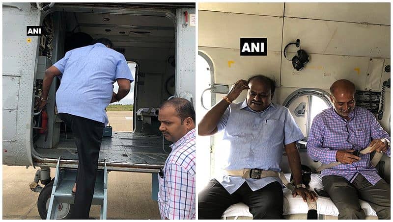 2ನೇ ದಿನವೂ ಸಿಎಂ ಕುಮಾರಸ್ವಾಮಿ ವೈಮಾನಿಕ ಸಮೀಕ್ಷೆ: ಕೊಡಗಿಗೆ ಯಡಿಯೂರಪ್ಪ ಭೇಟಿ