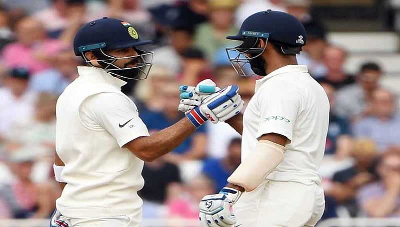 ಮೂರನೇ ಟೆಸ್ಟ್: ಕೊಹ್ಲಿ, ಪೂಜಾರ ಭರ್ಜರಿ ಬ್ಯಾಟಿಂಗ್, ಟೀ ವಿರಾಮದ ವೇಳೆ 270/3