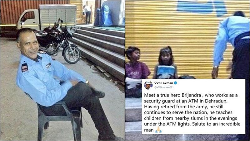 ಬಡ ಮಕ್ಕಳಿಗೆ ಪಾಠ ಹೇಳಿಕೊಡುತ್ತಿದ್ದ ಎಟಿಎಂ ಗಾರ್ಡ್: ವೈರಲ್ ಆಯ್ತು ವಿವಿಎಸ್ ಲಕ್ಷ್ಮಣ್ ಟ್ವೀಟ್